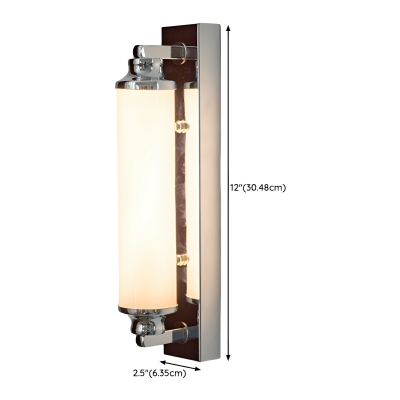 Silver Metal LED Wall Lamp with Clear Glass Shade for Modern Home Decor