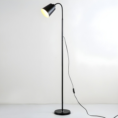 Sleek Iron Shade Floor Lamp - Modern Design with Warm Ambient Lighting