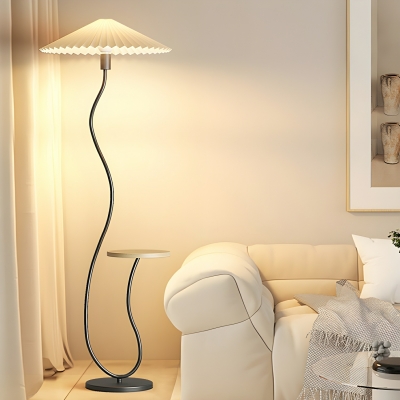 Sleek White Plastic Shade Floor Lamp - Modern Design with Warm Ambient Lighting