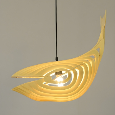 Asian Wood Pendant Light with Adjustable Hanging Length and Modern Styling