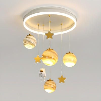 Contemporary Flush Mount Ceiling Light with Clear Glass Shades for Home Decoration