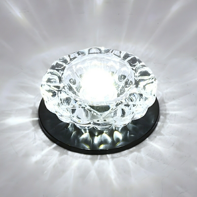 Elegant Crystal Flush Mount Ceiling Light with Clear Shades for Modern Home