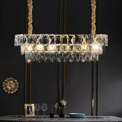 Luxurious Crystal Kitchen Island Light with Clear Energy-saving LEDs