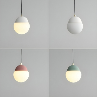 Modern Cement Pendant Light with Glass Shade and 1 Bi-pin Light