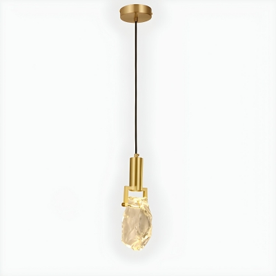 Modern Gold Metal Pendulum with Clear Crystal Shade for Stylish Residential Decor