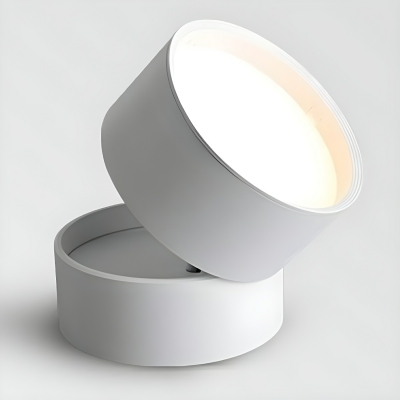 Modern LED Cylinder Flush Mount Close to Ceiling Light with White Acrylic Shade for Residential Use