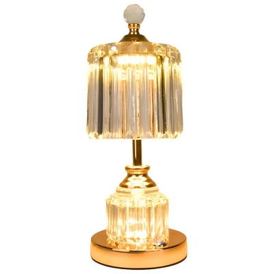 Sleek Modern Warm Light LED Metal Table Lamp with Downward Glass Shade