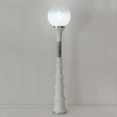 Sleek White Globe Floor Lamp - Modern LED Lighting with Ambient Glow for Contemporary Homes