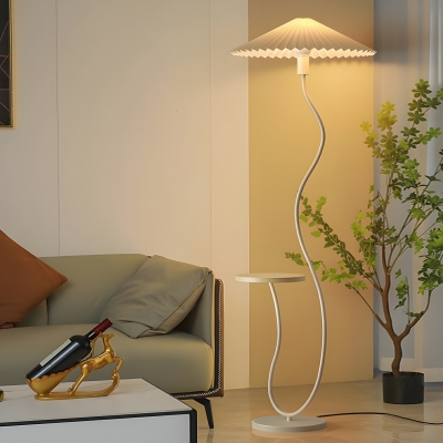 Sleek White Plastic Shade Floor Lamp - Modern Design with Warm Ambient Lighting