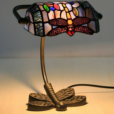 Stunning Multi-Color Tiffany Table Lamp with Bronze Base - Perfect for Residential Use