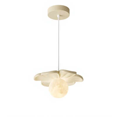 Elegant Beige Resin Pendant Light - Modern Style with Adjustable Hanging Length of 39.5 inches