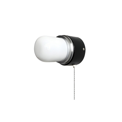 Elegant White Glass 1-Light Modern Wall Sconce for Bedroom or Living Room