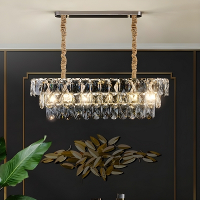 Luxurious Crystal Kitchen Island Light with Clear Energy-saving LEDs