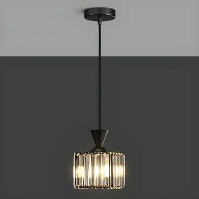 Modern Clear Crystal Pendant with Adjustable Hanging Length for Contemporary Residential Use