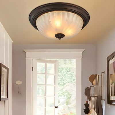 Modern Flush Mount Ceiling Light Fixture with Glass Shade for Residential Use