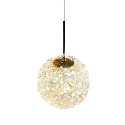 Modern Gold Pendant Light with Clear Shade and Adjustable Hanging Length