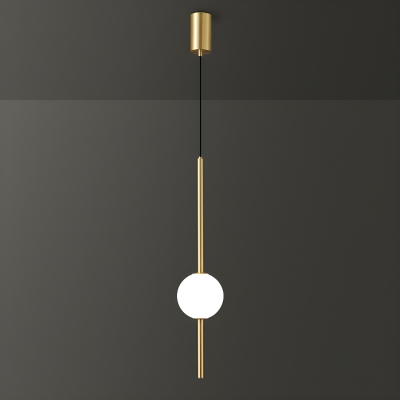 Modern Round Pendant Light with Clear Glass Shade & Adjusttable Hanging Length
