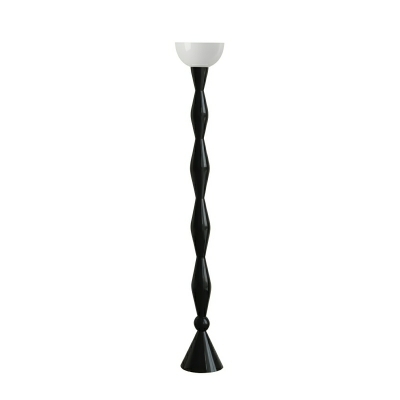 Sleek Black Plug In Electric Floor Lamp with Glass Shade for Modern Style Decor