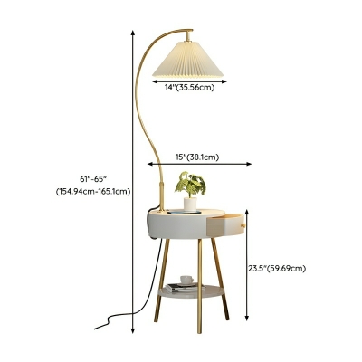 Sleek White Cone Shade Metal Floor Lamp with Adjustable Height and Rocker Switch