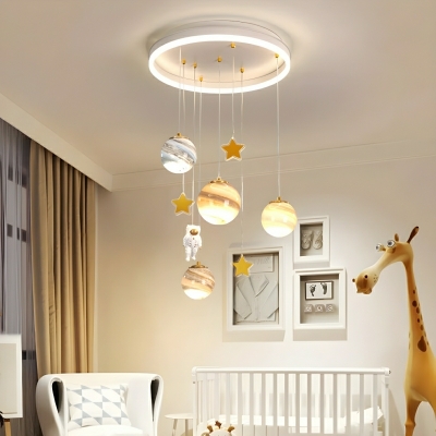 Contemporary Flush Mount Ceiling Light with Clear Glass Shades for Home Decoration
