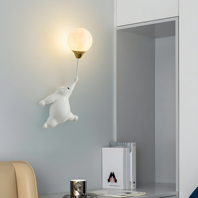Elegant Contemporary 1-Light Resin Wall Sconce with White Acrylic Shade
