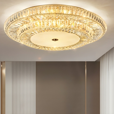 Geometric Flush Mount Ceiling Light with Clear Crystal Shade