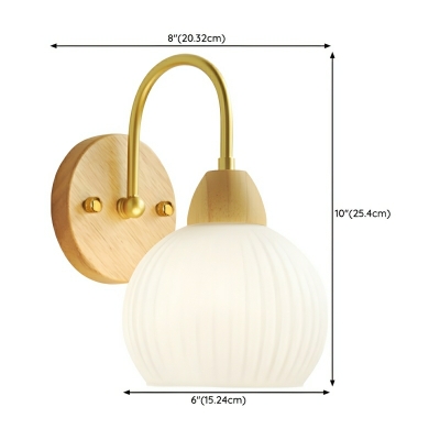 Modern Hardwired Wood Wall Sconce with Clear Glass Shade for Cozy Home Lighting
