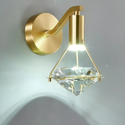 Modern LED Crystal Wall Sconce with Down Light and Clear Shade
