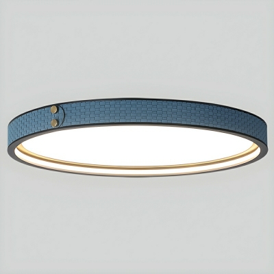 Modern LED Flush Mount Circle Ceiling Light - White Shade, Third Gear Color Temperature