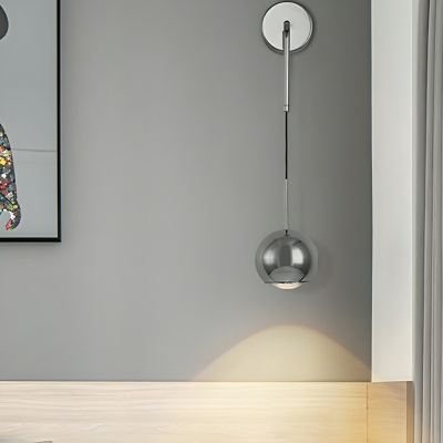 Modern Metal LED Wall Lamp with Glass Down Shade and 1-Light
