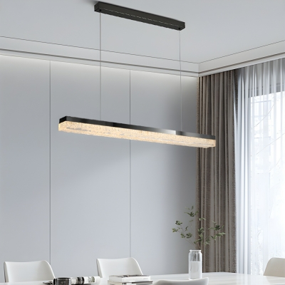 Modern Rectangular Island Light with Remote Control Stepless Dimming