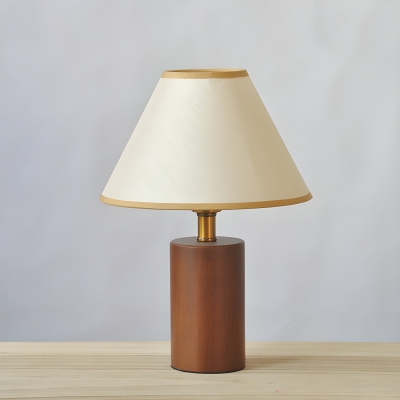 Modern Wood Brown Bedside Table Lamp with Rocker Switch and LED Incandescent Fluorescent
