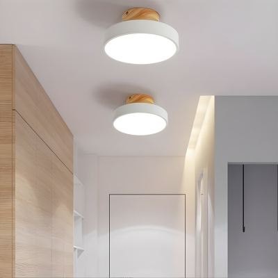 Unique Wood LED Semi-Flush Modern Ceiling light for Hygge Home Decor