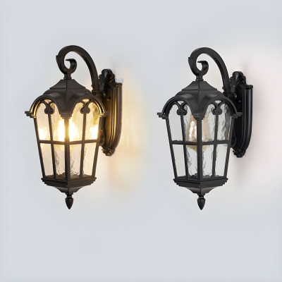 1-Light Industrial LED Wall Sconce with Transparent Clear Glass Shade