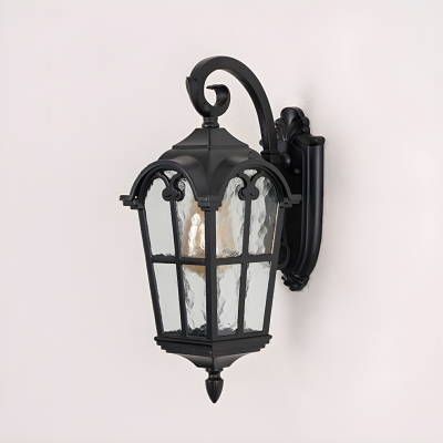 1-Light Industrial LED Wall Sconce with Transparent Clear Glass Shade