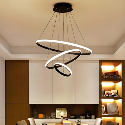 Contemporary LED Tiered Chandelier with Acrylic Shade in Modern Style for Residential Use
