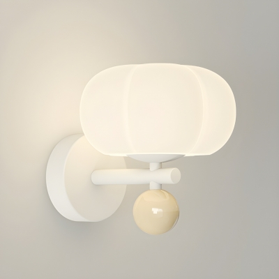 Elegant Cast Iron 1-Light Modern Wall Lamp with White Plastic Shade