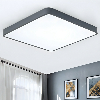 LED Square Flush Mount Modern Close To Ceiling Light with White Acrylic Shade for Residential Use