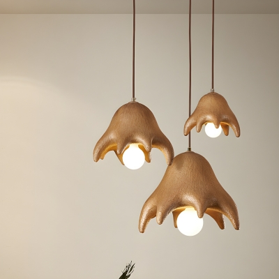 Modern Pendant Light with 3 LED/Incandescent/Fluorescent Lights and Resin Shade
