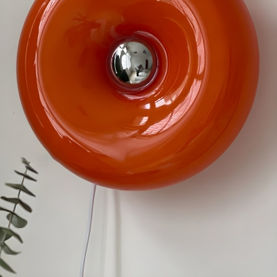 Modern Touch-Controlled Orange Glass Wall Sconce with Adjustable Color Temperature