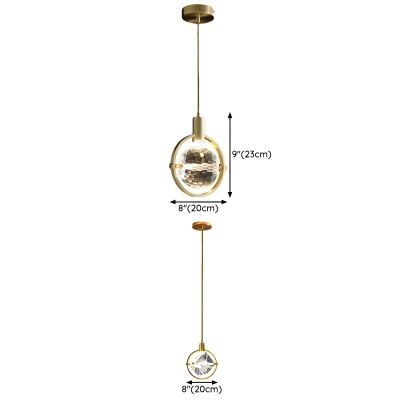 One-Light Modern Gold Pendant with Clear Iron Shade, Adjustable Hanging Length (35-40 Women)