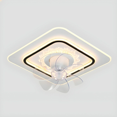 Seven-blade Acrylic Ceiling Fan with Stepless Dimming Remote Control and Integrated LED Light