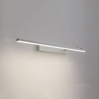 Sleek Metal 1-Light LED Vanity Light with White Acrylic Shade