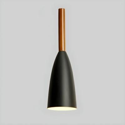 Sleek Wood Cone Pendant Light - Modern Hanging Fixture with Adjustable Cord