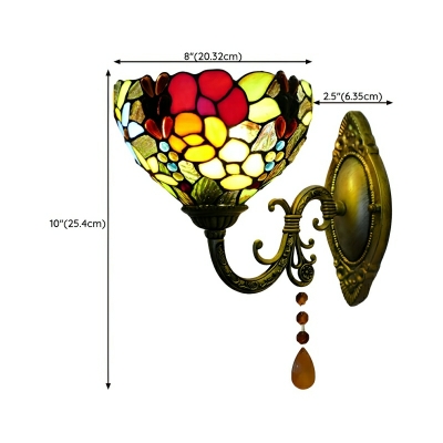Tiffany Stained Glass Vanity Light with One Multi-Color Shade