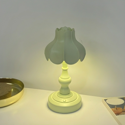 Unique Rechargeable LED Modern Table Lamp in Downward Empire Shape for Contemporary Bedside Use