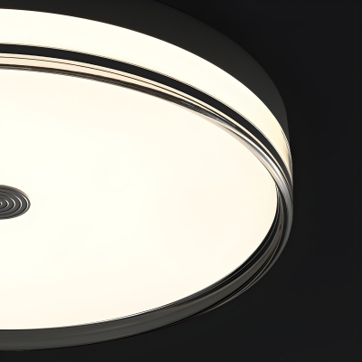 Black Flush Mount Ceiling Light with Clear Acrylic Shade - Modern LED 3 Color Light
