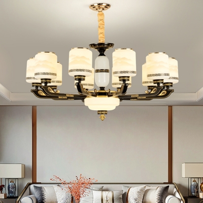 Contemporary Metal Chandelier with Glass Shades for a Stylish Modern Home