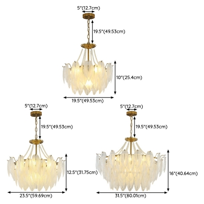Elegant Gold Glass Chandelier - Modern LED Lighting with Clear Glass Shades