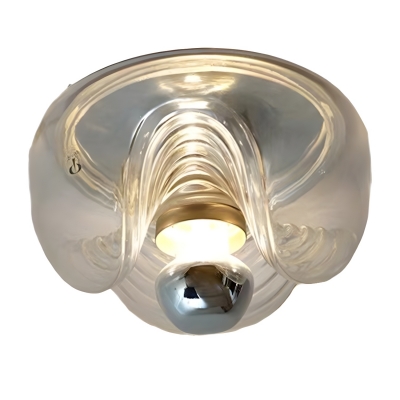 Glamorous Modern Flush Mount Ceiling Light with Clear Glass Shade - Ideal for Residential Use